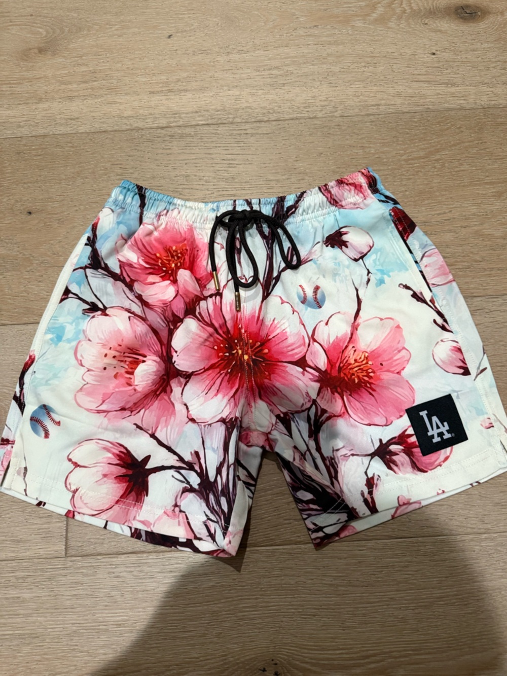 NEW Baseballism Cherry Blossom Baseball Youth Shorts - Los Angeles Dodgers - Med